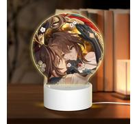 Lampe USB Honkai Star RAIL Tous les personnages Cônes lumineux Graphique Table ronde Acrylique Veilleuse avec prise USB, trois modes d'éclairage différents, 18 x 13,5 cm