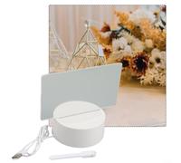 Lampe USB pour tableau à message avec stylo pour écrire des messages et effacer facilement, design acrylique transparent veilleuse avec lumière chaude pour décoration de maison (transversale)