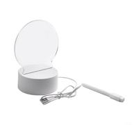 Lampe USB pour tableau à message avec stylo pour écrire des messages et effacer facilement, design acrylique transparent veilleuse avec lumière chaude pour décoration de maison (circulaire)
