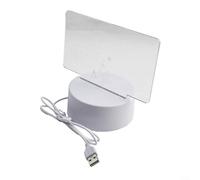 Lampe USB pour tableau à message avec stylo pour écrire des messages et effacer facilement, design acrylique transparent veilleuse avec lumière chaude pour décoration de maison (calendrier)