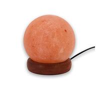 Lampe USB Sel de l'Himalaya - Sphère - Lampe de Bureau avec Socle en Bois et LED Multicolore