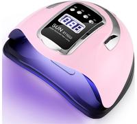 Lampe Uv Led Ongles Gel, 280w Professionnel Sèche Automatique, 66 Lumières Séchage Rapide, Grand Lcd Ecran, 4 Minuteries 10s/30s/60s/99s Pour Vernis Semi Permanent-Rose