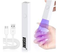 Lampe UV LED Ongles Gel,Double Source de Lumière Pure Mini Lampe LED Stylo pour Ongles Gel Pose Americaine,USB Portable Sèche