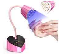 Lampe UV miniature rechargeable BETE 30W pour ongles - Col de cygne pliable en forme de cœur avec flexibilité à 360°, minuterie à 3 vitesses et capteur automatique pour ongles en gel | Utilisation en 