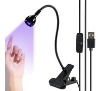 Lampe UV ongles gel 5W mini lampe UV LED ongles semi permanent portable avec pince et interrupteur pour résine et pose américaine