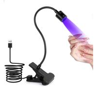 Lampe Uv Ongles Gel, Led Lampe Pose Americaine Ongle 3w, Ajustable Séchoirs À Ongles Avec Usb, Avec Clip (Noir)