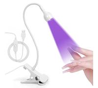 Lampe UV Ongles Gel,Mini Lampe UV Ongles 3W USB, Flexible Col de Cygne LED Lumière Ongles avec clip,Portable Lampe UV Ongles Gel pour Séchage Rapide,Blanc