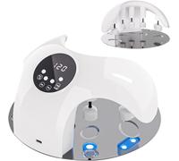Lampe Uv Ongles Gel,Professional Automatic Dryer,48w Lampe Uv Led Sèche Ongles Rapide Avec 4 Minuteries,30s/60s/90s/120s,5 Têtes Lumineuses Orientables Individuellement,Blanc