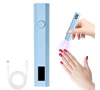 Lampe UV portable pour ongles, mini stylo à ongles LED rechargeable avec écran LED, séchoir à colle portable à 2 minuteries, lampe flash professionnelle sans fil pour extensions de gel