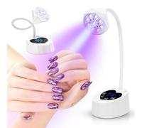 Lampe UV pour ongles en gel, lampe UV avec 3 minuteries, écran LCD, détection automatique, bras flexible réglable à 360 °, pliable, idéale pour les débutants et les professionnels