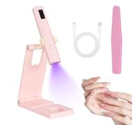Lampe UV pour Ongles Gel,Mini Lampe LED UV Rechargeable avec Support - Sécheuse de Vernis Gel Portable pour Vernis Semi-Permanent et Caps - 2 Modes Minuterie (20S/60S) - Séchoir à Ongles Professionnel