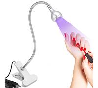 Lampe UV Sèche Ongles, 3W Lampe de Polymérisation de Colle Professionnel avec Tête Ajustable, Lampe de Colle UV Ultraviolette pour Convient pour la Manucure Doigts Secs, Argent