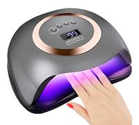 Lampe UV Sèche Ongles,AMAYGA 168W Séchoir Professionnel avec Capteur Automatique, 4 Minuteries 10/30/60/99S,LCD Ecran Intelligent pour Toutes Les Gels