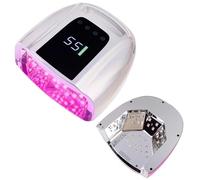 Lampe UV Sèche Ongles, Lampe UV LED rechargeable for ongles, miroir 96 W, avec coussinet métallique, sans fil, for manucure(Sliver)