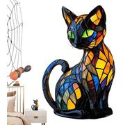 Lampe Veilleuse Animaux - Statue LED Chat Lampe Bureau Animaux,Sculpture Résine Décor Maison Énigme Étagère Intérieur Chambre Table Chevet | pour Bureau Appartement Salon Chambre à Coucher Table de