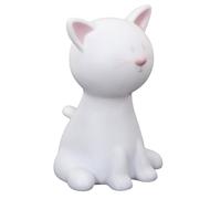 Paris Prix – Lampe veilleuse LED Chat M12 Enfant – Variation de couleurs – 19 cm – Blanc