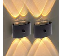 Lampe Veilleuse Pr Murale Led 4w En Aluminium Détecteur De Mouvement Et Capteur Crépusculaire,Éclairage Supérieur Et Inférieur - Applique Plug & Play - Couloir,Escalier,Chambre,Terrasse,Sdb