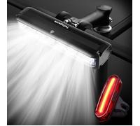 Lampe Vélo 6 LED, Éclairage Ultra-Large 180°, Avant/Arrière USB Rechargeable, 5 Modes, Étanche IPX5, Pour VTT Et Cyclisme