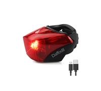 Lampe Vélo LED Arriere Puissante Rechargeable Clignotante Batterie USB - Daffodil LEC510R - Feu Electrique Rouge pour Bicyclette, VTT, Trottinette, Sac à Dos Noir et rouge