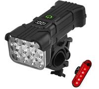 Lampe Velo pour Cube Hyde Race 2019 2020, Étanche Rechargeable avec Affichage Numérique de Klaxon de Vélo Conduite de Nuit