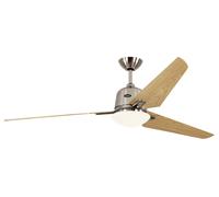 Lampe Ventilateur de plafond avec Télécommande Eco Aviatos Chrome Érable 162 cm