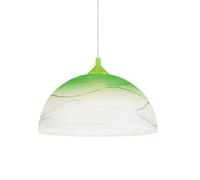 Lampe Verre E27 Ø 30 CM Vert Blanc Rétro Pendelleuchte Cuisine Salle à Manger