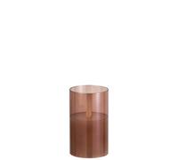 Lampe verre marron h.12.5cm