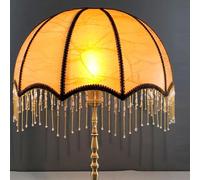 Lampe Victorienne, 7,9x7,5,5 Pouces Petit Ombre Vintage avec des Glands, Une Coupure de Lampe festonnée du dôme, Un Remplacement de Lampe à Lampe à la Frange pour Les Lampes de Table E27 (dorées)