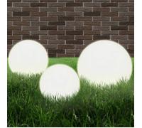 vidaXL Lampe de jardin Boule LED sphérique pour chemin 3x