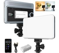 Lampe Vidéo Led 18 W, Cri 95+ 2800-6800 K À Intensité Variable Sur Panneau Lumineux Pour Appareil Photo Avec Écran Lcd, Contrôle Par Application De Batterie Pour Lumière De Touche [YIN4186623]