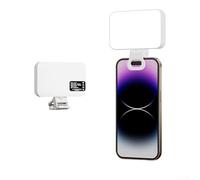 Lampe vidéo LED à clipser avec 3 modes de couleur, 10 niveaux de luminosité, 3000 K-6500 K pour vlogging, maquillage, vidéoconférence (2000 mAh-blanc)