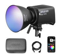 Lampe vidéo LED Amaran Ray 360c RVB, 360 W,Monture Bowens, lumière Continue CCT 1 800 K-20 000 K,17 130 Lux/1 m, 12 Effets d'éclairage,Prise en Charge APP/contrôle DMX pour la Photographie