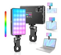 Lampe Vidéo LED avec Clip, Camnoon Selfie Streaming Light avec 120 Perles LED 1000Lux, 2500K-9000K, 20 Effets Lumineux, 117G Lumiere Telephone Photo Portable pour Mobile Extérieur, Tournage TikTok