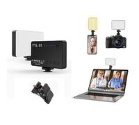 Lampe vidéo LED bicolore 2000 mAh avec boîte à lumière - 2500 K-6000 K + lumière de caméra rechargeable CRI95, 3 supports de griffe pour DSLR/GoPro/Sony/Canon/iPhone, Vlog Filming TikTok Live