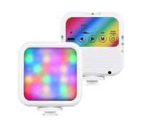 Lampe vidéo LED RVB de poche 5 W pour photographie avec 3 supports de griffe, 1 trou de vis de 10,2 cm, 62 perles 3000 K-7000 K, adaptateur à clip pour diffusion en direct à domicile studio