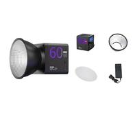 Lampe vidéo portable portable, éclairage d'ambiance en direct, lumière vidéo LED avec RVB et 24 modes scène, 60 W 2500 6500 K charge réglable de type C pour extérieur et prise de vue (A)