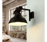 Lampe Vintage Authentique Métal Marron Bois Réel H:20cm E27 Intérieur Applique