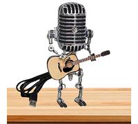 Lampe vintage | Tête de lampe vintage en métal avec microphone robot, lampe de bureau, décoration pour bar, hôtel, restaurant, magasins, super