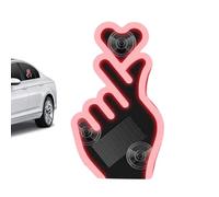 Lampe Vitre Voiture - Décor Rechargeable À Énergie Solaire En Forme De Cœur Avec Doigts,Veilleuse avec Ventouse pour Fenêtre d'Auto | Pour Femmes, Hommes, Véhicules, Fête, Chambre, Camion, Moto, Porte