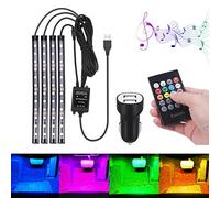 Lampe Voiture Interieur Bawoo USB Rubans LED Lampe Décoration Multicolore Allume Cigare Éclairage Intérieur de Voiture Néon Bande Lumineuse de Musique pour TV Auto