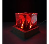 Lampe volcan pour - Veilleuse cube alimentée par USB en résine, décoration de volcan éclairée pour salle d'étude, salon, salle de bain, entrée, chambre d'enfant