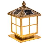 Lampependue D'Extérieur À Led Solaire, D'Extérieur Avec Boîtier En Aluminium, Éclairage de Terrasse, Lanterne Colonne Pour Décoration de Jardin, Terrasse Plate, Étanche Ip54/Bronze/25 Cm