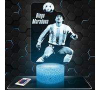 Lampephoto.fr - Lampe 3D Argentine - D. Maradona Joueur de Foot, Sport, Idée Cadeau Fan de Foot, Veilleuse Tactile Led Illusion, Effet Hologramme 3D, Cadeau Noël Anniversaire Garçon Fille TOP