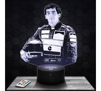 Lampephoto.fr - Lampe 3D Ayrton Senna Pilote Automobile Brésilien Veilleuse Tactile Led, Effet Hologramme 3D, Idée Cadeau Noël Anniversaire Homme Femme, Objet décoration chambre