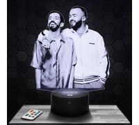Lampephoto.fr - Lampe 3D Big F. et O li Rap Chanteur, Veilleuse Tactile Led, Effet Hologramme 3D, Idée Cadeau Noël Anniversaire Homme Femme, Objet décoration chambre