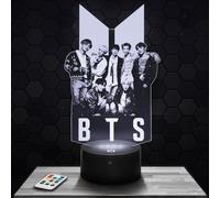 Lampephoto.fr - Lampe 3D BT S Idée Cadeau Fan Kpop, Cadeaux Kpop, Veilleuse Tactile Led Illusion, Effet Hologramme 3D Idée Cadeau Noël Anniversaire Garçon et Fille Chambre d'Enfant ou Adulte TOP