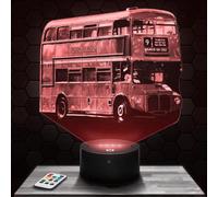 Lampephoto.fr - Lampe 3D Bus Londonien, Veilleuse Tactile Led, Effet Hologramme 3D, Idée Cadeau Noël Anniversaire Garçon et Fille, Déco Chambre Enfant ou Adulte