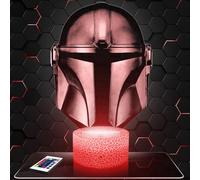 Lampephoto.fr - Lampe 3D Casque Mandalo rian, Idée Cadeau Fan de Cinéma, Veilleuse Tactile Led Illusion, Effet Hologramme 3D, Idée Cadeau Noël Anniversaire Garçon et Fille TOP