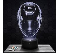 Lampephoto.fr - Lampe 3D Casque Moto Route, Moto Décoration Motard, Idée Cadeau Homme Sportif, Objet Moto Veilleuse Adulte Déco Chambre, Idée Cadeau Fan de Moto, Effet Hologramme