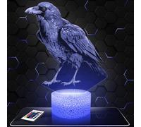 Lampephoto.fr - Lampe 3D Corbeau Décoration Collection Animal, Oiseau, Idée Cadeau Homme Femme, Objet Corbeau Veilleuse LED, Déco Chambre, Idee Cadeau Noel Homme Femme Original, TOP